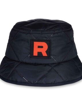 Rare: Pokemon Center Team Rocket Quilted Black Bucket Hat One Size
